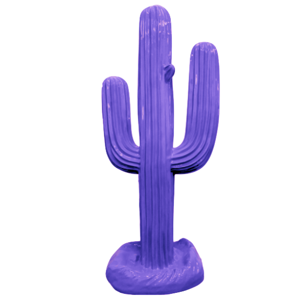 Resine Sculpture Cactus Grand Violet LUCHEZIA - S&C