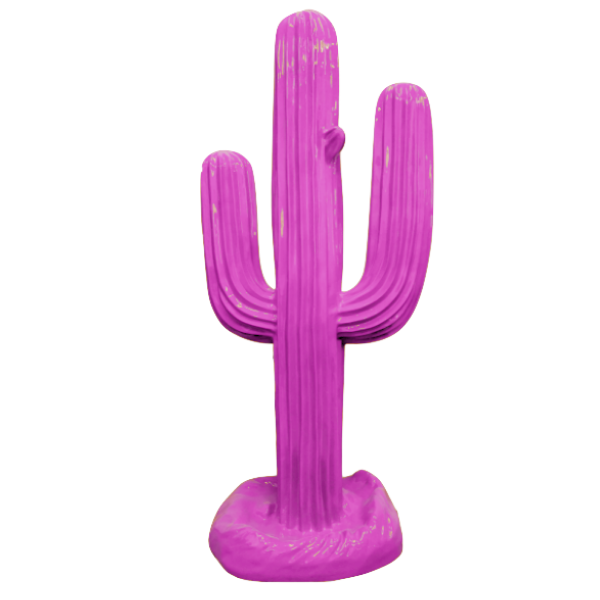 Resine Sculpture Cactus Grande 25 CM Rose Fuchsia AURIN - S&C