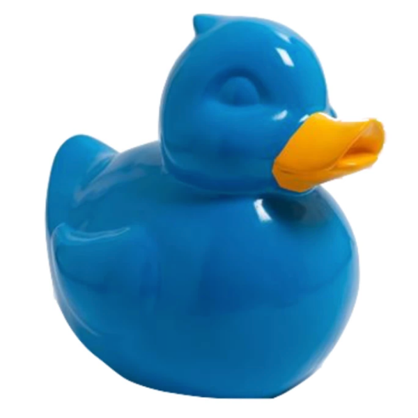 Resine Sculpture Canard 45cm Bleu Bec Jaune MIRELLE - S&C