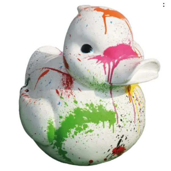 Resine Sculpture Canard 45CM Tie And Dye LORAND - S&C
