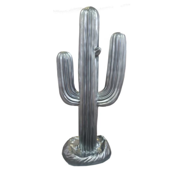 Resine Sculpture Cactus Grande Argenté LOMAR - S&C