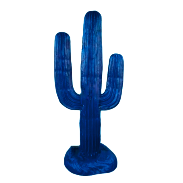 Resine Sculpture Cactus Grande Bleu Nuit LEOZ - S&C