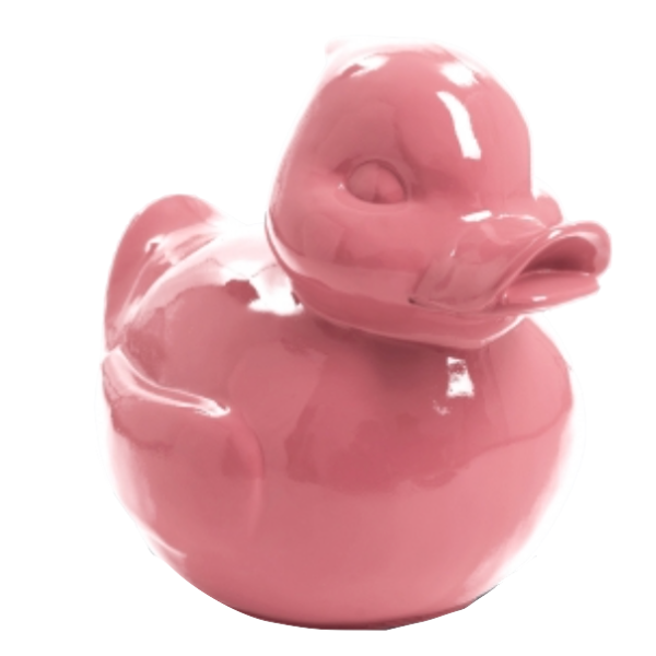 Resine Sculpture Canard 45cm Rose Clair JOVIAN - S&C