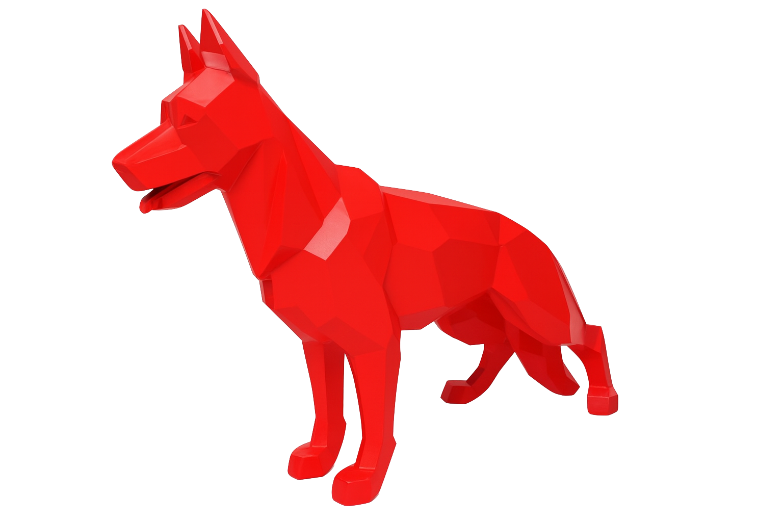 Resine Sculpture Chien Berger Allemand 120CM Rouge YOLOM - S&C