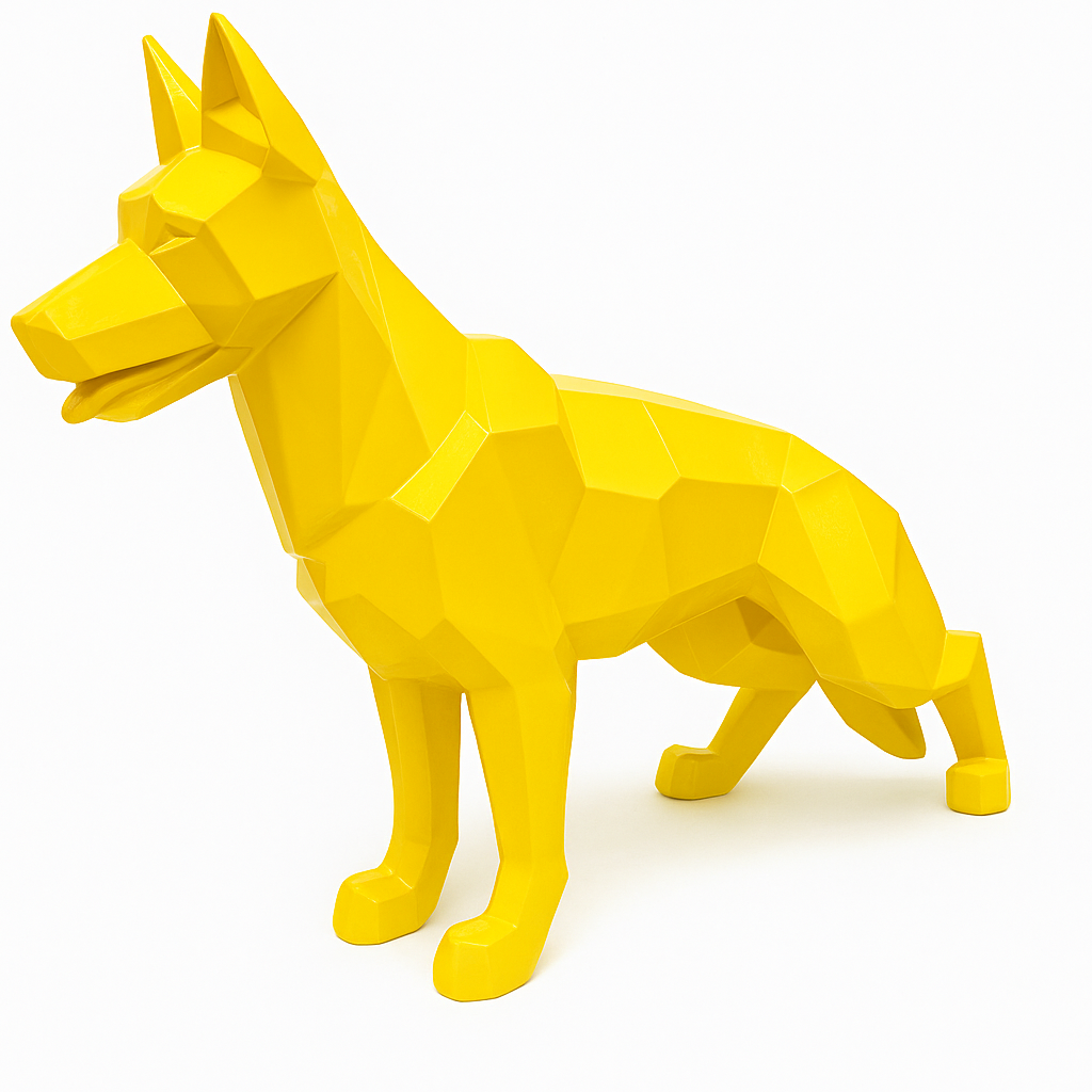 Resine Sculpture Chien Berger Allemand 120CM Jaune BLAM - S&C