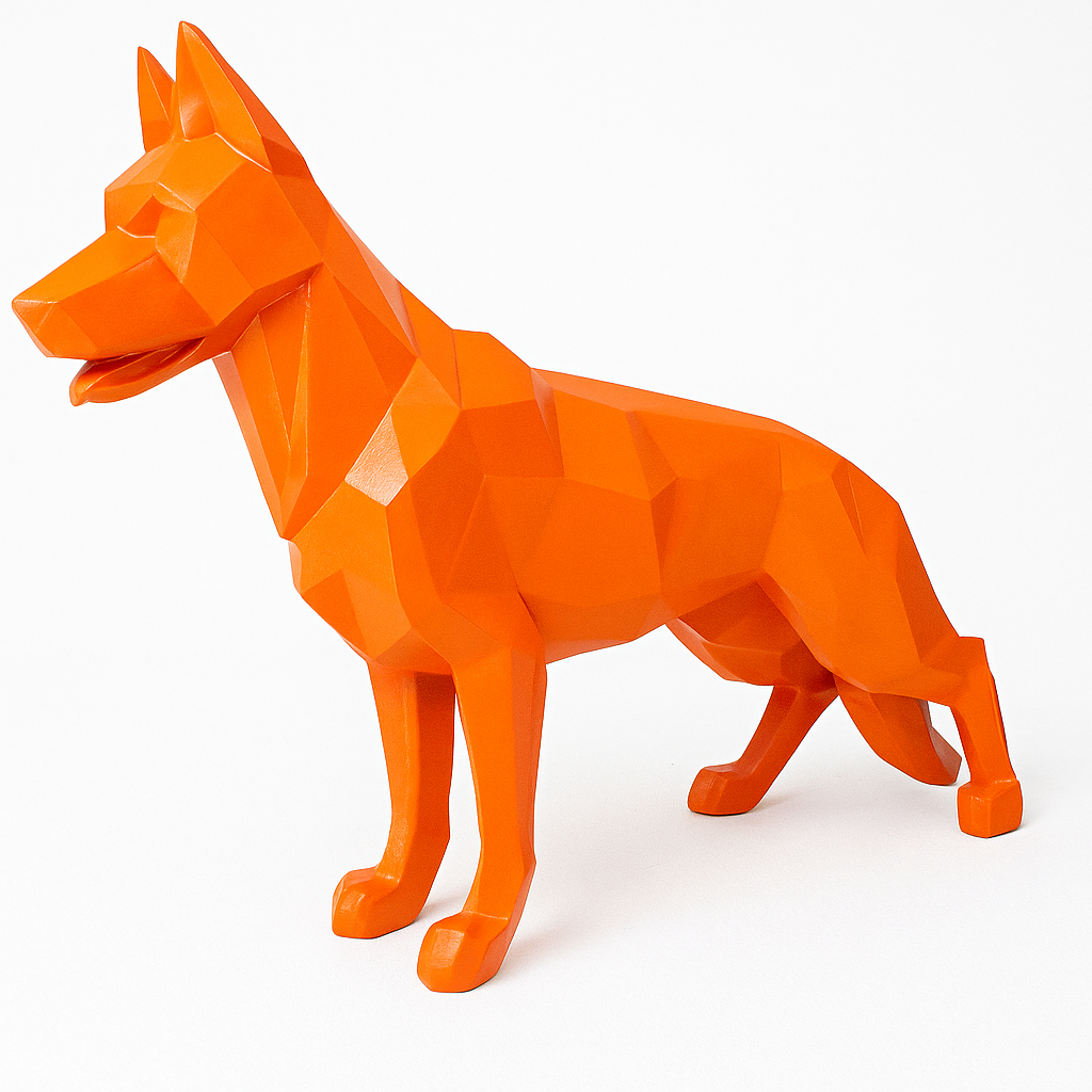 Resine Sculpture Chien Berger Allemand 120CM Orange BLAM - S&C