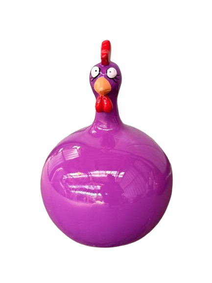 Resine Sculpture Poule Violet 60cm KORIAD - S&C