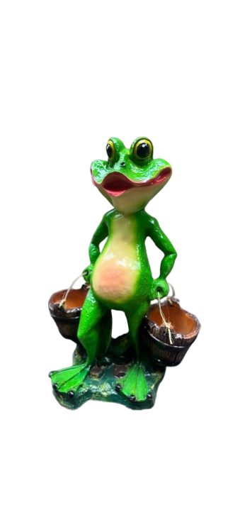Resine Sculpture Grenouille Seau 45cm - S&C