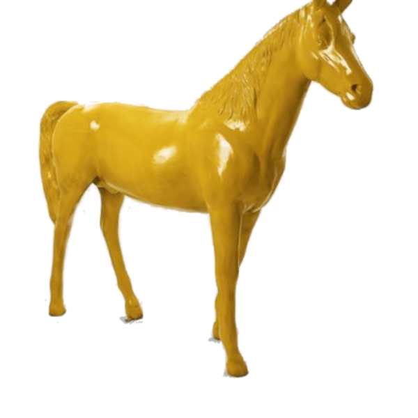 Resine Sculpture Cheval 210CM Jaune THALIO - S&C