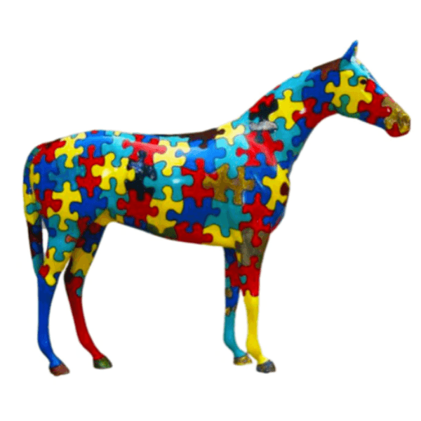 Resine Sculpture Cheval 210CM Multicolore AELIANE - S&C