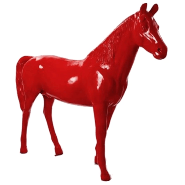 Resine Sculpture Cheval 210 CM Rouge TIMON - S&C