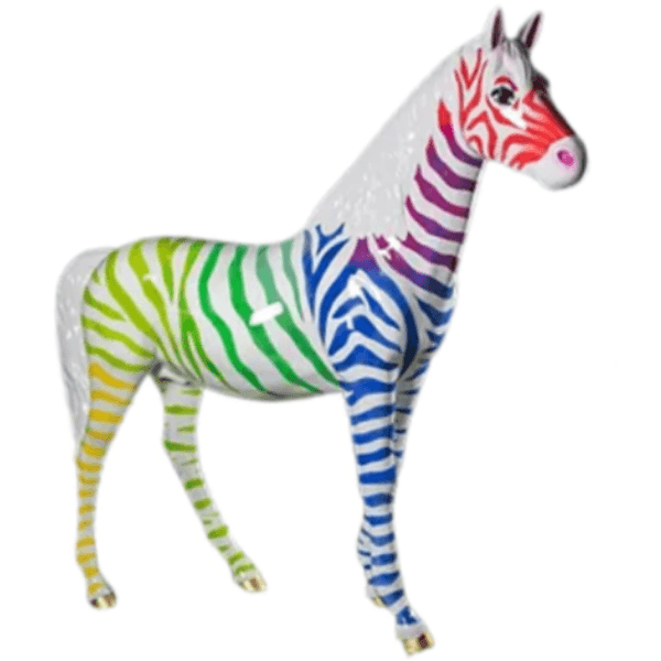 Resine Sculpture Cheval 210CM Zebrage Multicolor TIBO - S&C