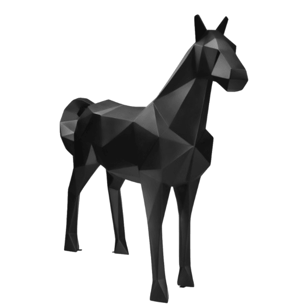 Resine Sculpture Cheval 210CM Noir MIREN - S&C