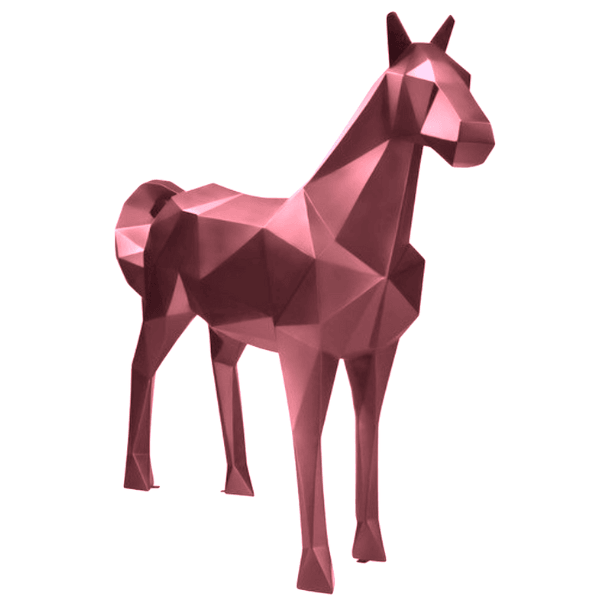 Resine Sculpture Cheval 210CM Rose Clair JUREK - S&C