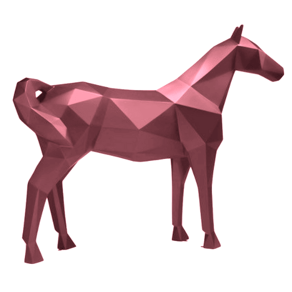 Resine Sculpture Cheval 210CM Rose Clair JUREK - S&C