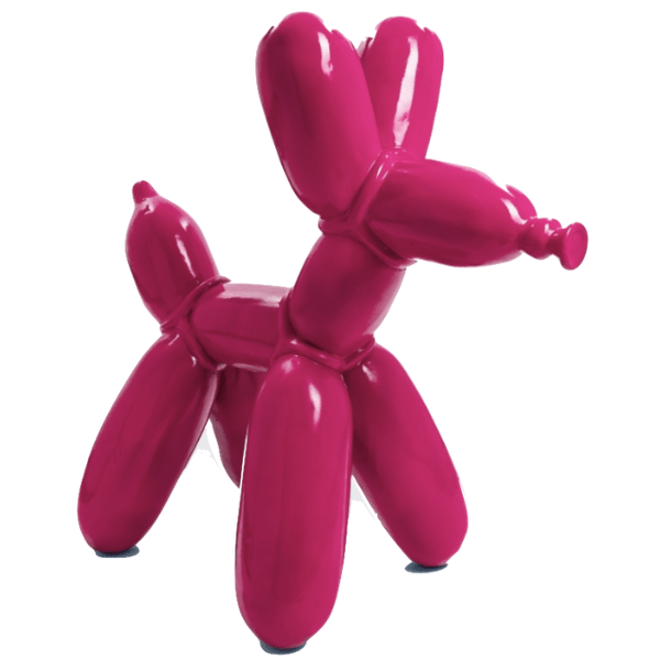 Statue Chien Ballon Animaux Resine - 70cm - Rose Fushia - ANIMAUX-RESINE