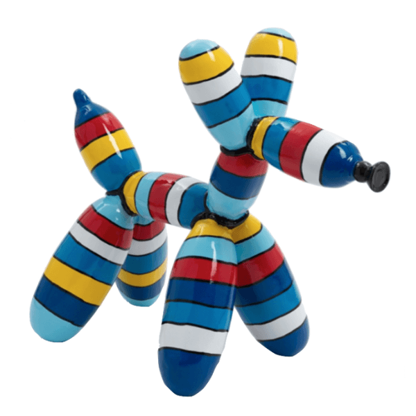 Statue Chien Ballon Animaux Resine - 70cm - Schtroumpf - ANIMAUX-RESINE.FR
