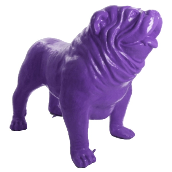 Statue Chien Bouledogue Anglais Animaux Resine - 160cm - Violet - ANIMAUX-RESINE.FR