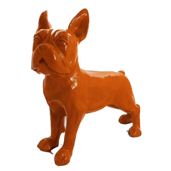 Statue Chien Bouledogue Francais Animaux Resine - 180cm - Orange - ANIMAUX-RESINE.FR