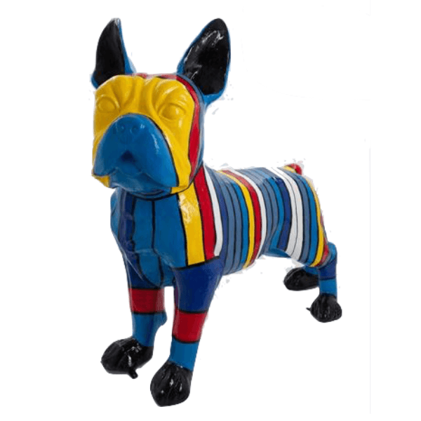 Statue Chien Bouledogue Francais Animaux Resine - 180cm - Schtroumpf - ANIMAUX-RESINE.FR