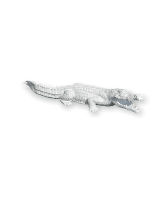 Resine Sculpture Crocodile 130CM Blanc MATINEO - S&C