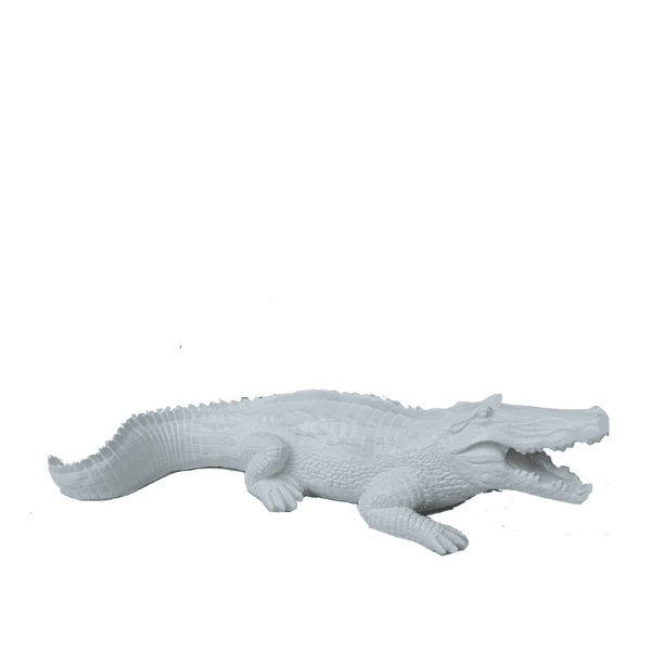 Resine Sculpture Crocodile 70CM Blanc LETHANIE - S&C