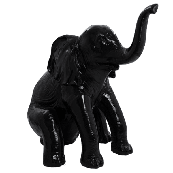 Resine Sculpture Elephant 140CM Noir ELNIA - S&C