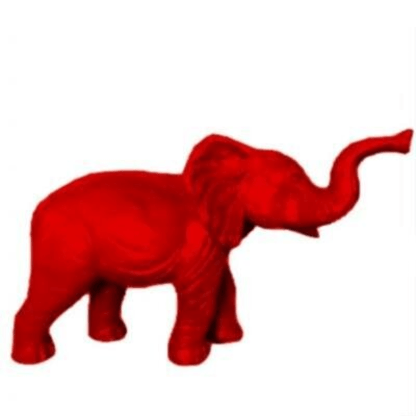 Resine Sculpture Elephant 185CM Rouge LORENZO - S&C