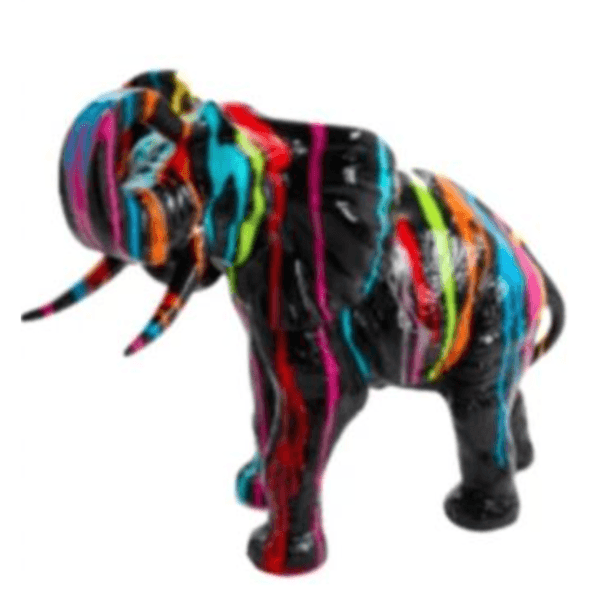 Resine Sculpture Elephant 90cm Multicolore JALMANT - S&C
