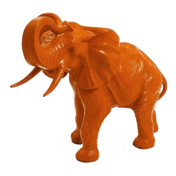 Resine Sculpture Elephant 90cm Orange ELOK - S&C