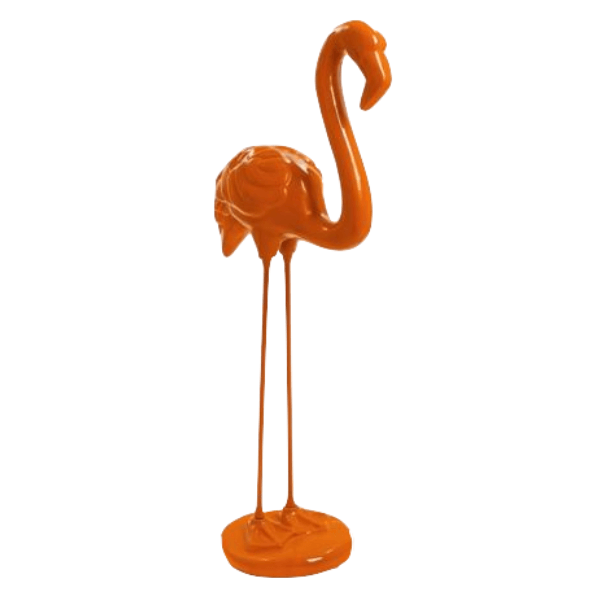 Statue Flamant Rose Animaux Resine - 110cm - Orange - ANIMAUX-RESINE