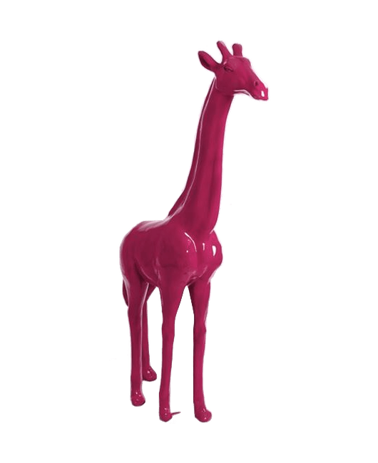 Resine Sculpture Girafe 210 CM Rose Fushia TAVEN - S&C