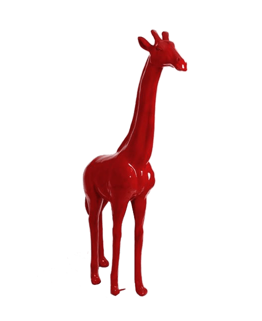 Resine Sculpture Girafe 210CM Rouge LOMEN - S&C