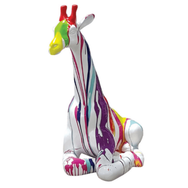 Resine Sculpture Girafe 90CM Multi Coulure YLAREK - S&C