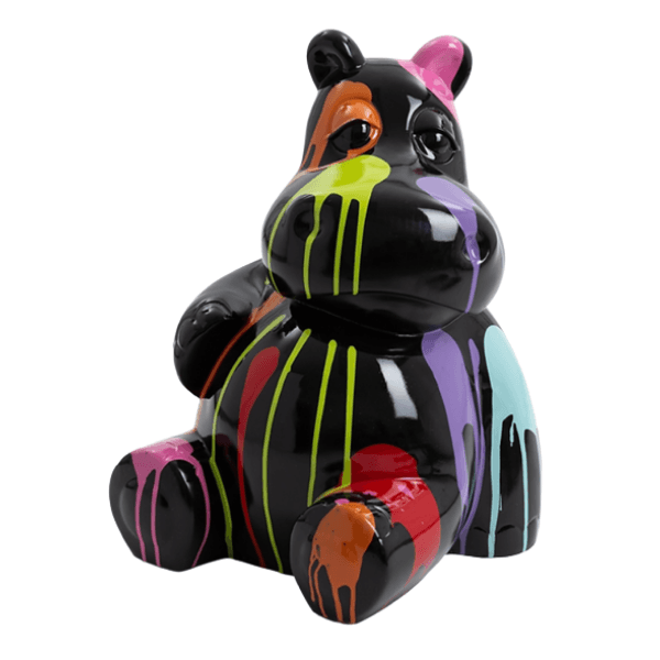 Resine Sculpture Hippopotame 100cm Multicolore NEROLI - S&C