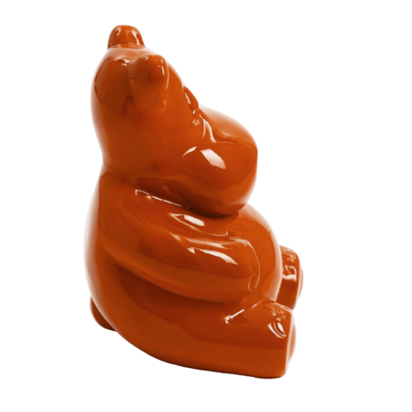 Statue Hippopotame Animaux Resine - 100cm - Orange - ANIMAUX-RESINE.FR
