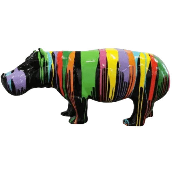 Resine Sculpture Hippopotame 180cm Multicolore NOCTIS - S&C