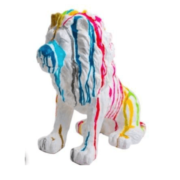 Resine Sculpture Lion 65CM Multi Coulure BLINDA - S&C