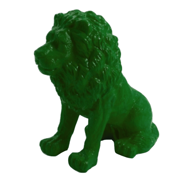 Resine Sculpture Lion 65CM Vert NALOR - S&C