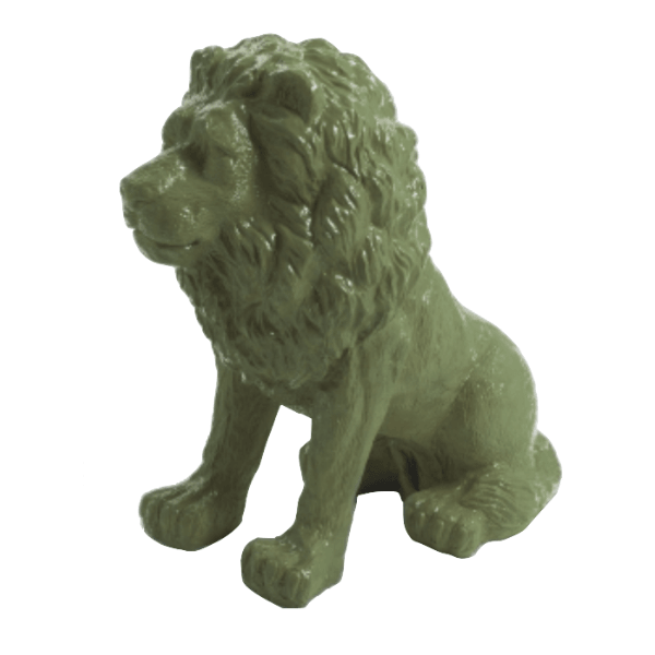 Resine Sculpture Lion 65CM Vert Kaki NOLAN - S&C