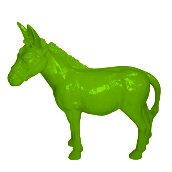 Resine Sculpture Ane Grande Vert Pomme LUMIS - S&C