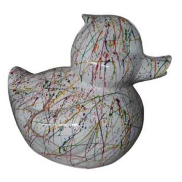 Resine Sculpture Canard 45CM Graffiti Blanc ALEO - S&C
