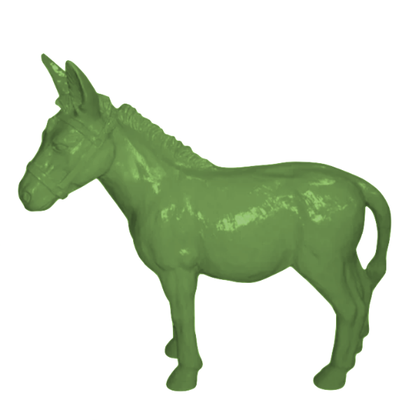 Resine Sculpture Ane Grande Vert Kaki LUMEN - S&C