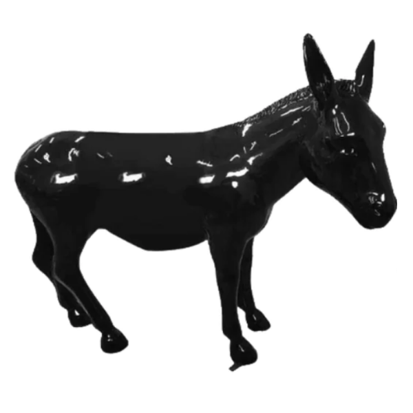 Resine Sculpture Ane Grande Noir et Or LUCIO - S&C