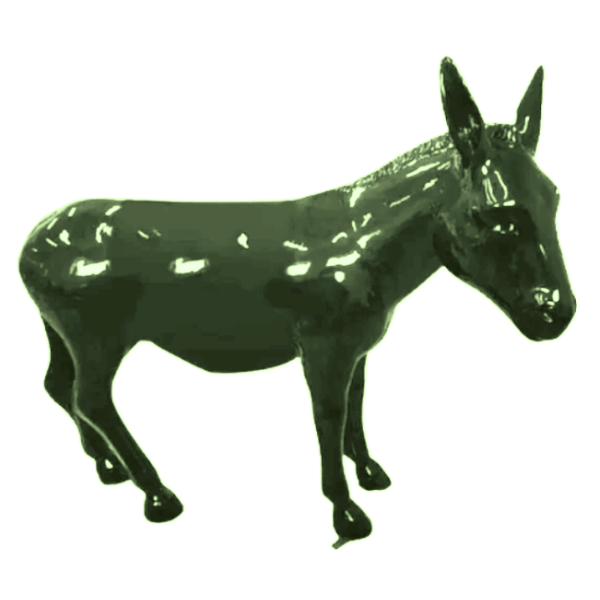 Resine Sculpture Ane Grande Vert Kaki LOUVET - S&C