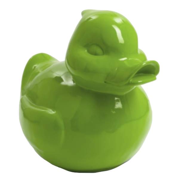 Resine Sculpture Canard 45cm Vert Pomme LUZAN - S&C