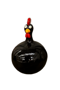 Resine Sculpture Poule Noir 40cm POLAM - S&C