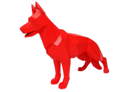 Resine Sculpture Chien Berger Allemand 120CM Rouge YOLOM - S&C
