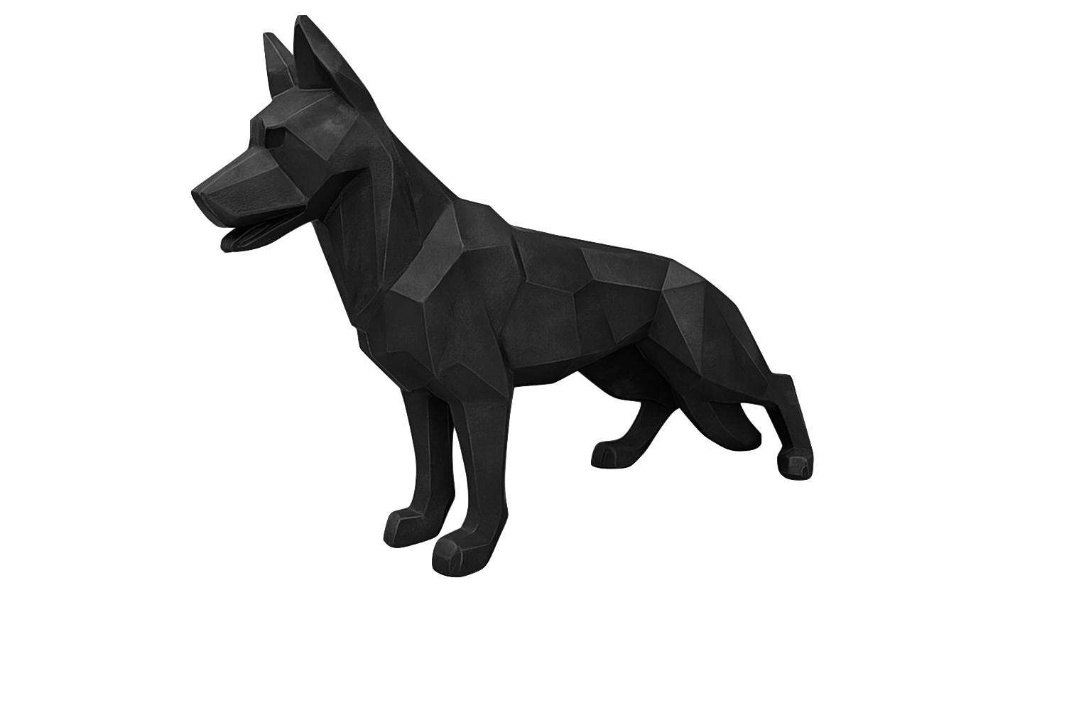 Resine Sculpture Chien Berger Allemand 120CM Noir BLAM - S&C