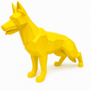 Resine Sculpture Chien Berger Allemand 120CM Jaune BLAM - S&C